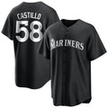 MATTH S.Mariners #58 Luis Castillo Player Black Home Limited Stitched Jerseys