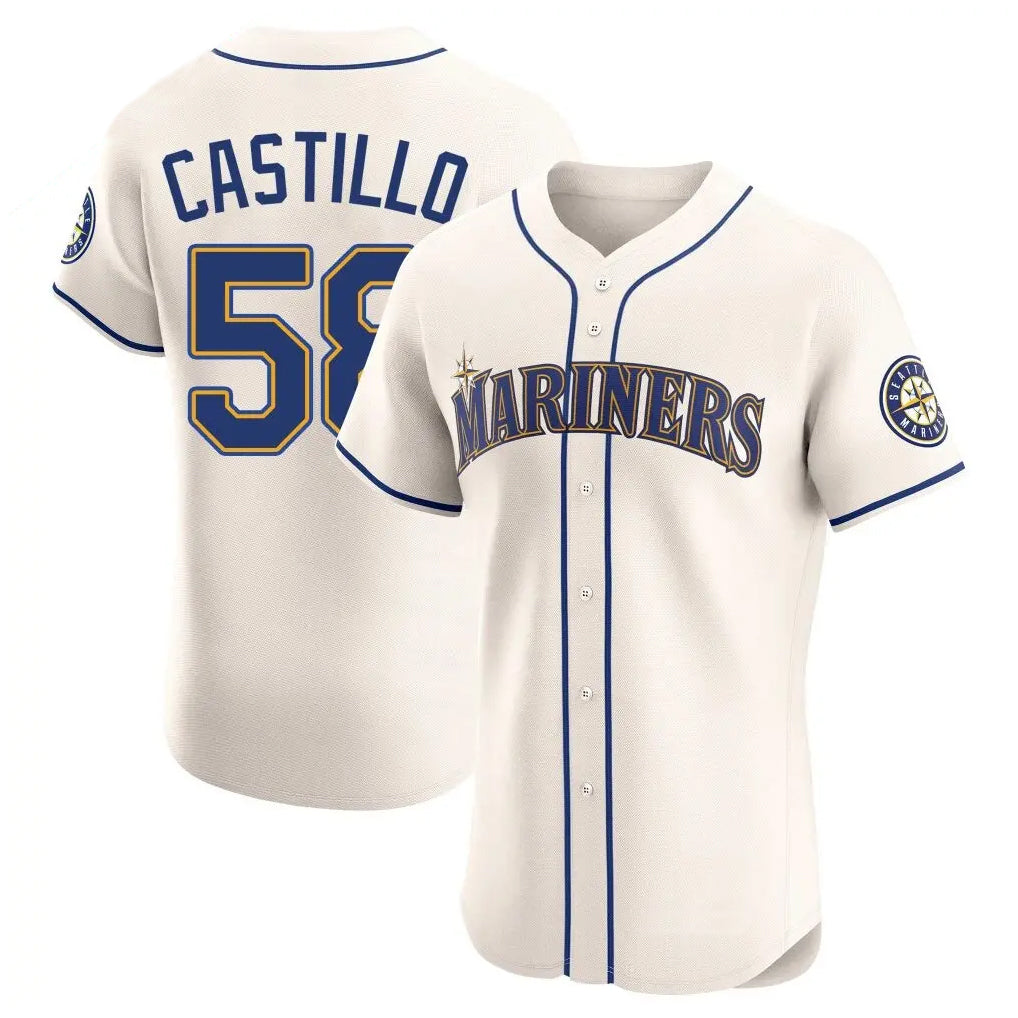 MATTH S.Mariners #58 Luis Castillo Player Cream Home Limited Elite Stitched Jerseys