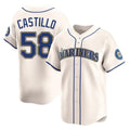 MATTH S.Mariners #58 Luis Castillo Player Cream Home Limited Stitched Jerseys