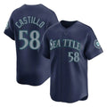 MATTH S.Mariners #58 Luis Castillo Player Navy Home Limited Stitched Jerseys