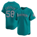 MATTH S.Mariners #58 Luis Castillo Player Teal Home Limited Stitched Jerseys