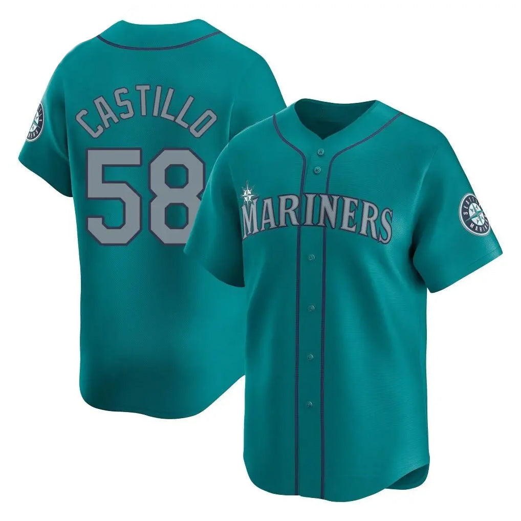 MATTH S.Mariners #58 Luis Castillo Player Teal Home Limited Stitched Jerseys