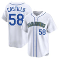 MATTH S.Mariners #58 Luis Castillo Player White Throwback Cooperstown Collection Limited Game Stitched Jerseys
