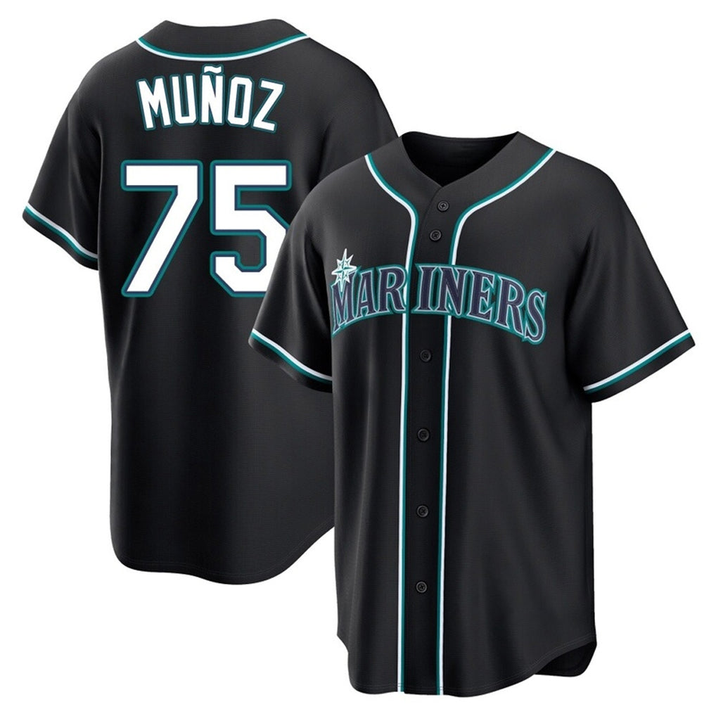 MATTH S.Mariners #75 Andres Munoz Player Black Fashion Home Limited Stitched Jerseys