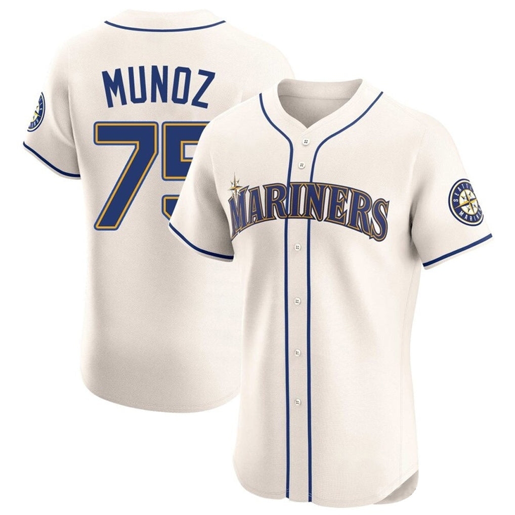 MATTH S.Mariners #75 Andres Munoz Player Cream Home Limited Elite Stitched Jerseys