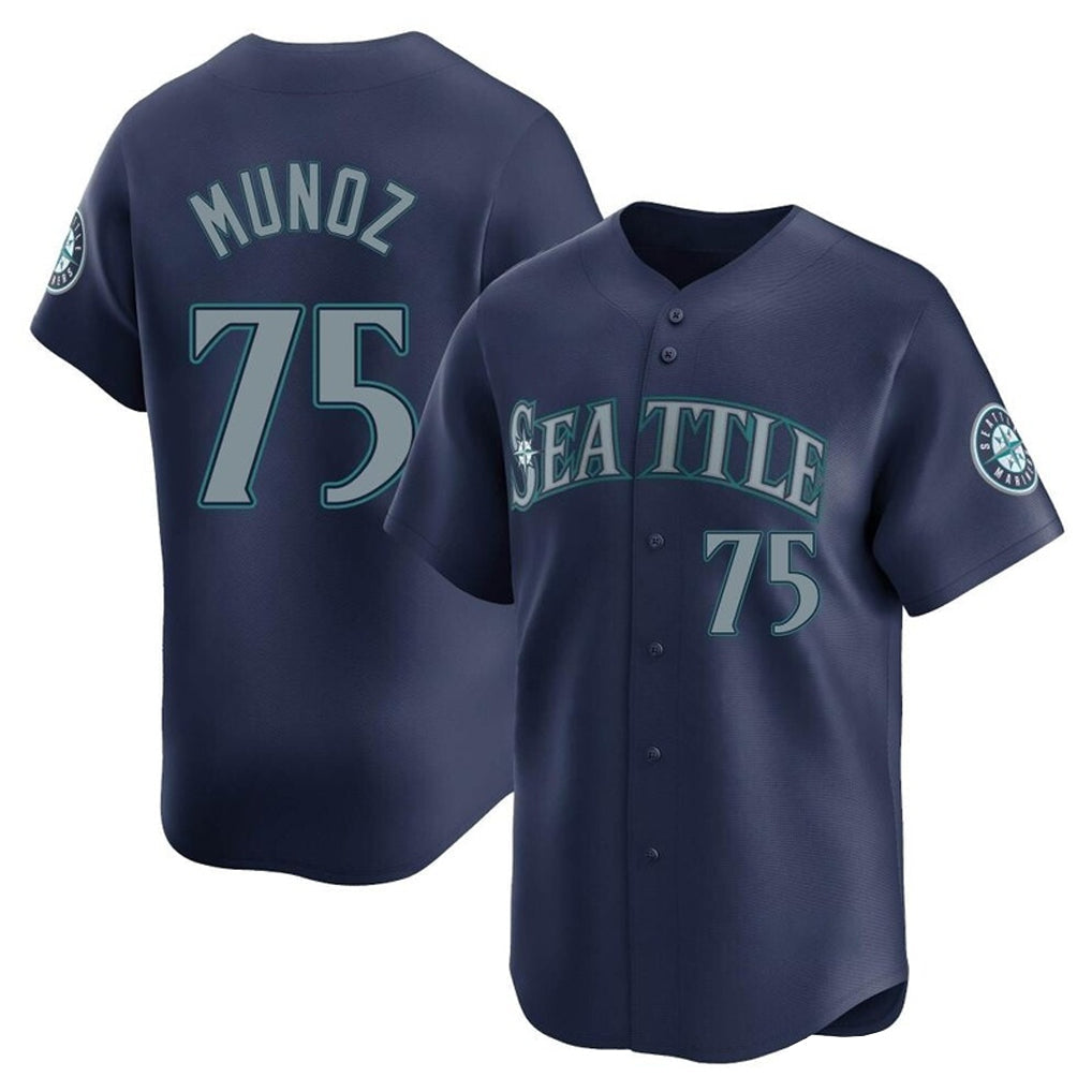 MATTH S.Mariners #75 Andres Munoz Player Navy Home Limited Stitched Jerseys