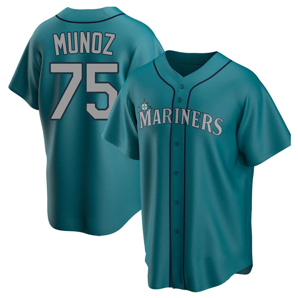 MATTH S.Mariners #75 Andres Munoz Player Teal Home Game Stitched Jerseys