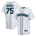 MATTH S.Mariners #75 Andres Munoz Player White Home Game Stitched Jerseys