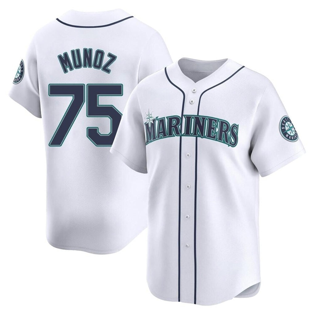 MATTH S.Mariners #75 Andres Munoz Player White Home Limited Stitched Jerseys