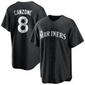 MATTH S.Mariners #8 Dominic Canzone Player Black Home Limited Stitched Jerseys