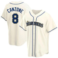 MATTH S.Mariners #8 Dominic Canzone Player Cream Home Game Stitched Jerseys