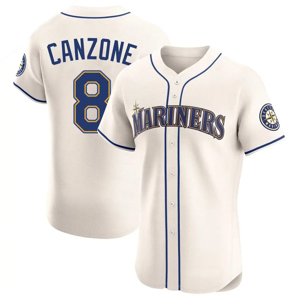 MATTH S.Mariners #8 Dominic Canzone Player Cream Home Limited Elite Stitched Jerseys