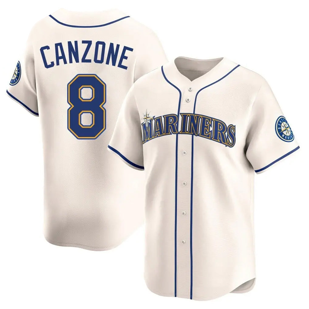 MATTH S.Mariners #8 Dominic Canzone Player Cream Home Limited Stitched Jerseys