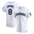 MATTH S.Mariners #8 Dominic Canzone Player White Home Limited Elite Stitched Jerseys