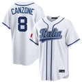 MATTH S.Mariners #8 Dominic Canzone Player White Italy 2026 World Classic Home Game Stitched Jerseys