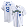 MATTH S.Mariners #8 Dominic Canzone Player White Pitch Fashion Game Stitched Jerseys