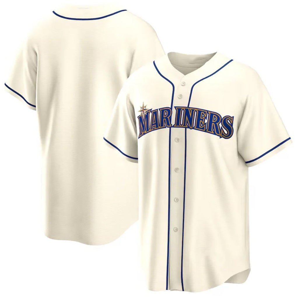 MATTH S.Mariners Blank Player Cream Home Game Stitched Jerseys