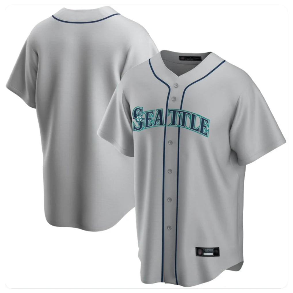 MATTH S.Mariners Blank Player Gray Home Game Stitched Jerseys