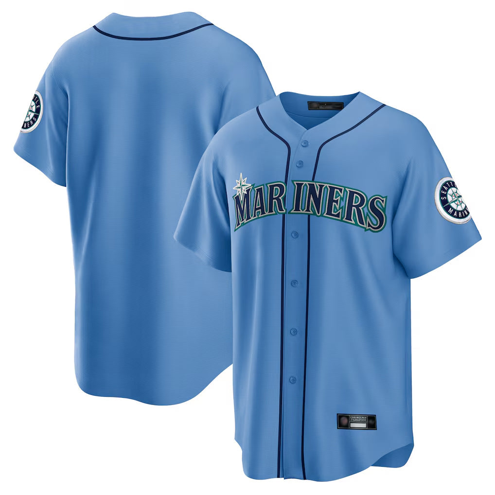 MATTH S.Mariners Blank Player Light Blue Home Limited Stitched Jerseys