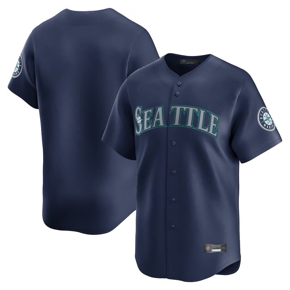 MATTH S.Mariners Blank Player Navy Home Limited Stitched Jerseys