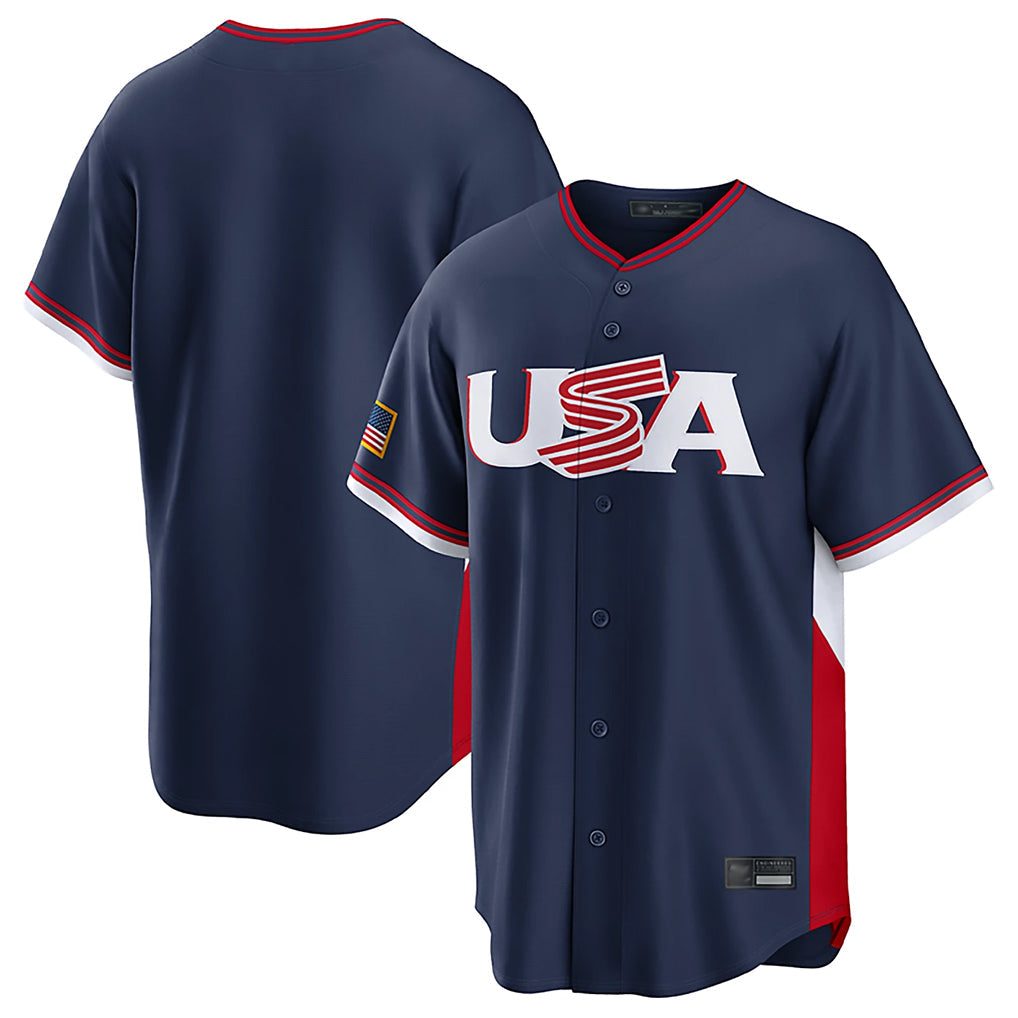 MATTH S.Mariners Blank Player Navy USA 2026 World Classic Road Stitched Jerseys