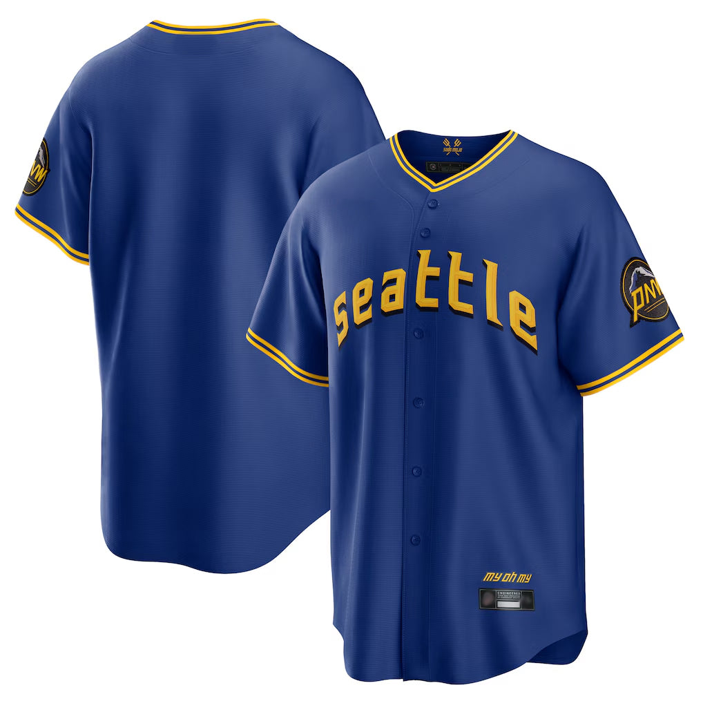 MATTH S.Mariners Blank Player Royal City Connect Home Game Stitched Jerseys