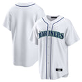 MATTH S.Mariners Blank Player White Home Game Stitched Jerseys