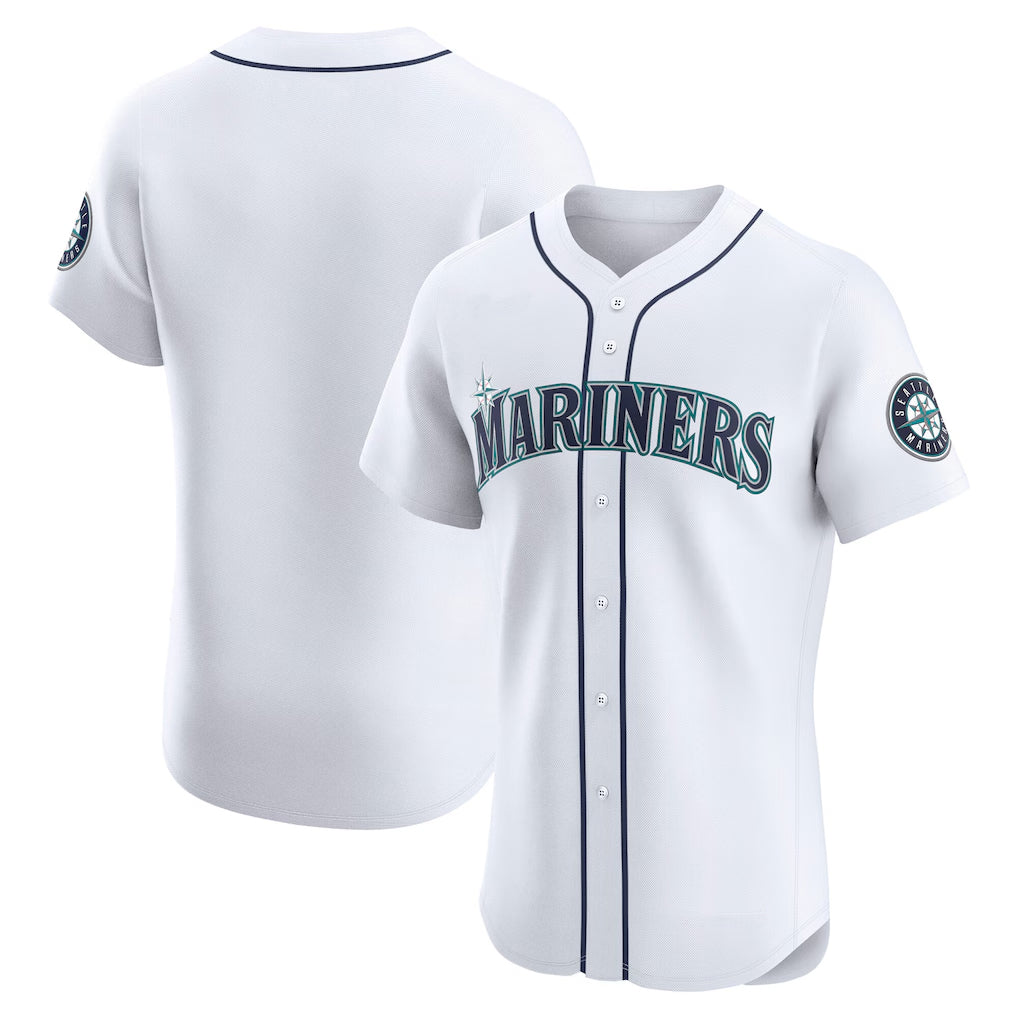 MATTH S.Mariners Blank Player White Home Limited Elite Stitched Jerseys