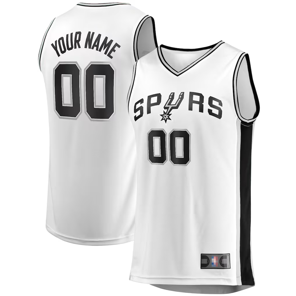 MATTH SA.Spurs Fanatics White Fast Break Custom Replica Jerseys - Association Edition
