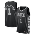 MATTH SA.Spurs #1 Victor Wembanyama Black Swingman Jerseys - Statement Edition