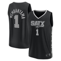 MATTH SA.Spurs #1 Victor Wembanyama Fanatics Black Fast Break Player Jerseys - Statement Edition