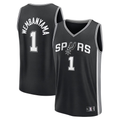 MATTH SA.Spurs #1 Victor Wembanyama Fanatics Black Fast Break Replica Player Jerseys - Icon Edition