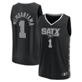 MATTH SA.Spurs #1 Victor Wembanyama Fanatics Black Fast Break Replica Player Jerseys - Statement Edition