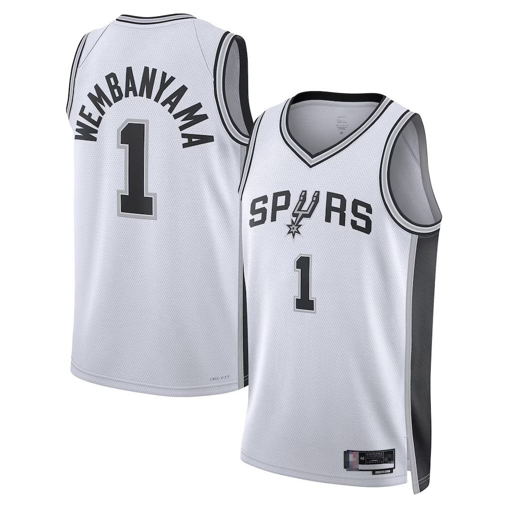 MATTH SA.Spurs #1 Victor Wembanyama White Swingman Jerseys - Association Edition