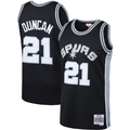 MATTH SA.Spurs #21 Tim Duncan Mitchell & Ness Black 1998-1999 Big & Tall Hardwood Classics Swingman Jerseys