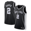 MATTH SA.Spurs #2Dylan Harper Black 2025 NBA Draft First Round Pick Swingman Jerseys - Icon Edition