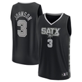MATTH SA.Spurs #3 Keldon Johnson Fanatics Black Fast Break Replica Player Jerseys - Statement Edition