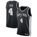 MATTH SA.Spurs #4 De'Aaron Fox Black Swingman Player Jerseys - Icon Edition