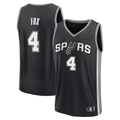 MATTH SA.Spurs #4 De'Aaron Fox Fanatics Black Fast Break Replica Player Jerseys - Icon Edition
