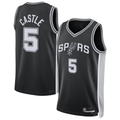 MATTH SA.Spurs #5 Stephon Castle Black Swingman Jerseys - Icon Edition