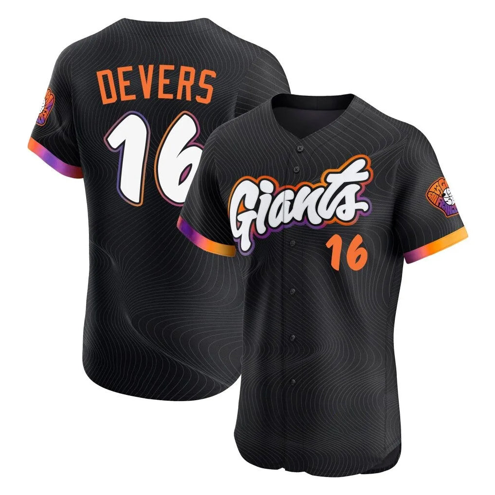 MATTH SF.Giants #16 Rafael Devers Player Black 2025 City Connect Home Limited Elite Stitched Jerseys