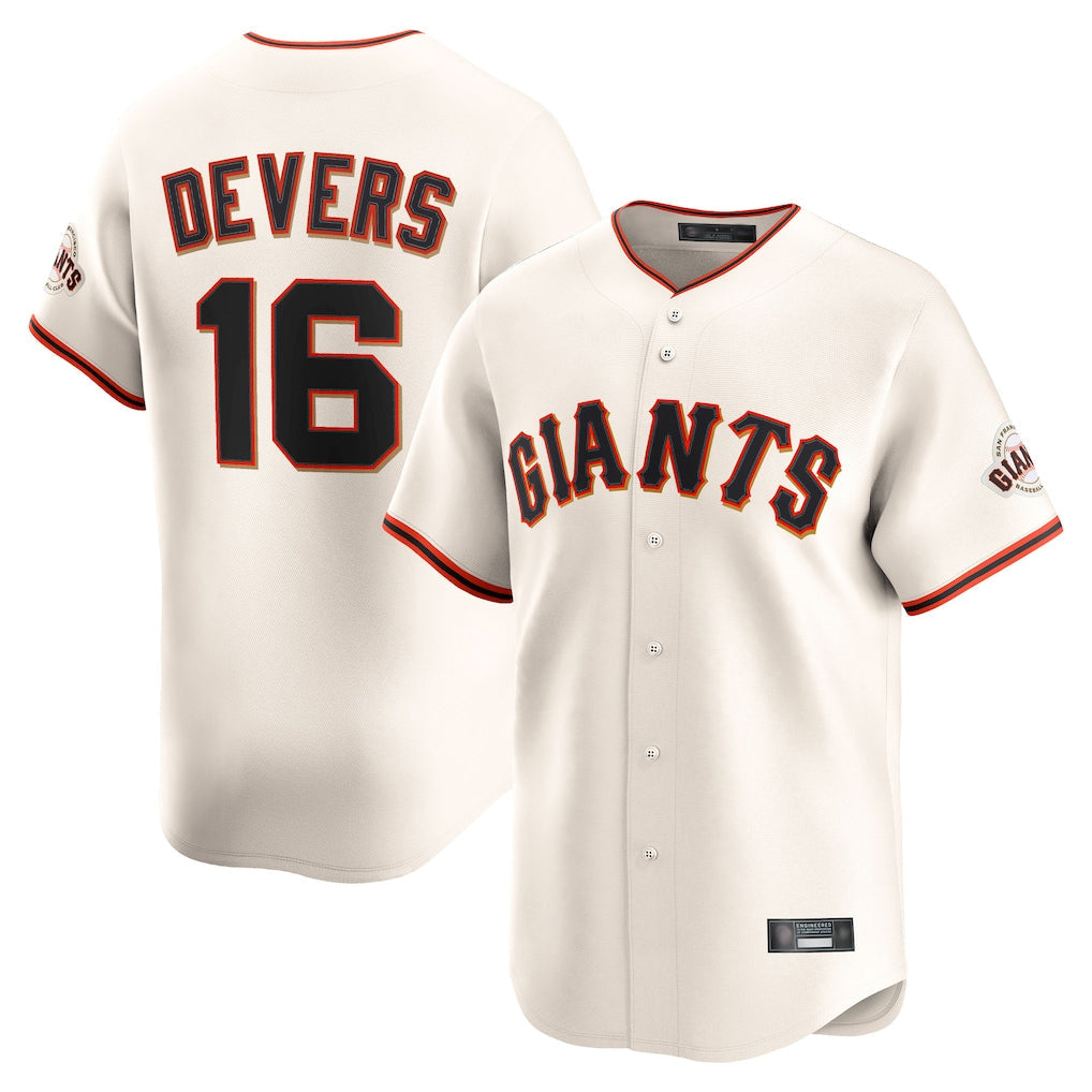 MATTH SF.Giants #16 Rafael Devers Player Cream Home Limited Stitched Jerseys