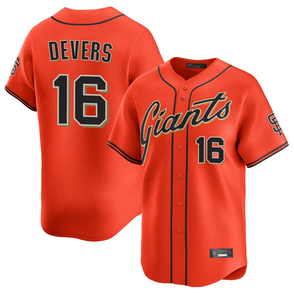 MATTH SF.Giants #16 Rafael Devers Player Orange Home Limited Stitched Jerseys