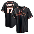 MATTH SF.Giants #17 Heliot Ramos Player Black Fashion Out Home Limited Stitched Jerseys