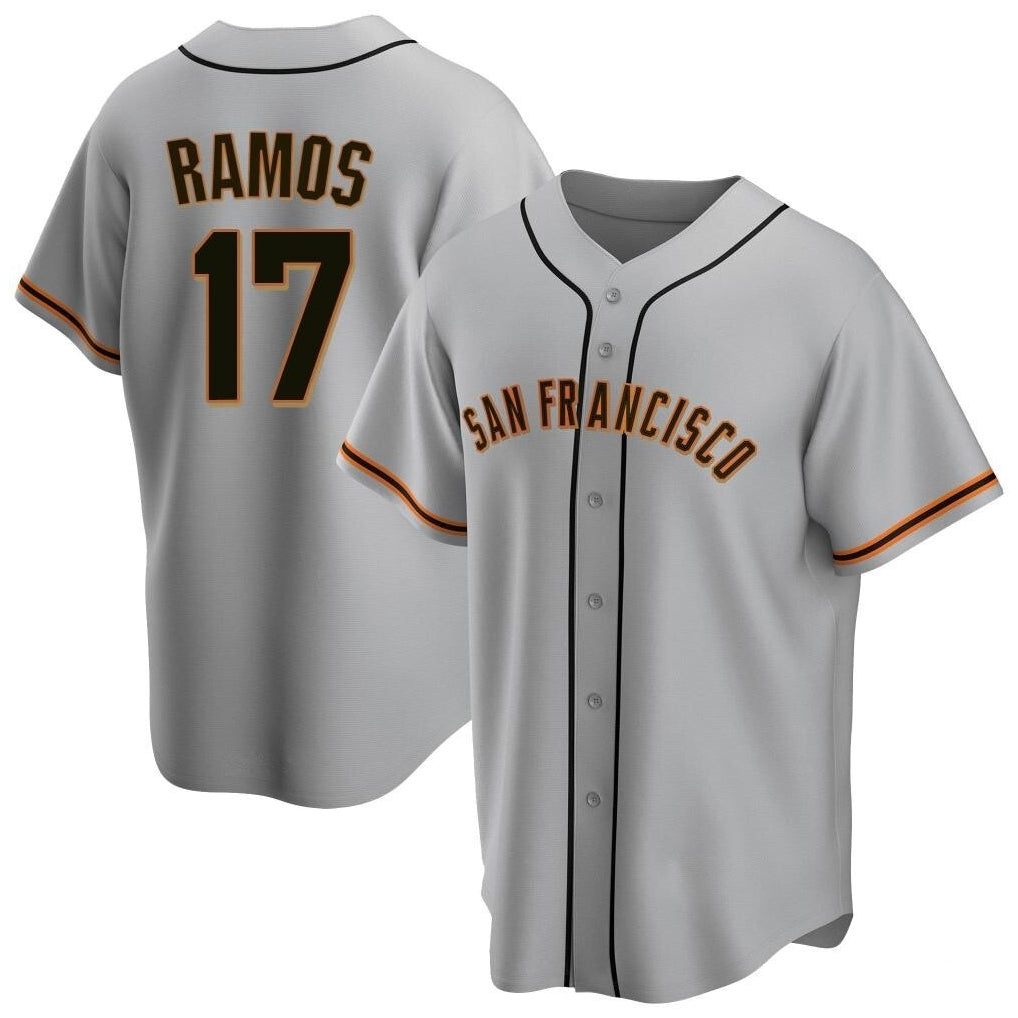 MATTH SF.Giants #17 Heliot Ramos Player Gray Home Game Stitched Jerseys