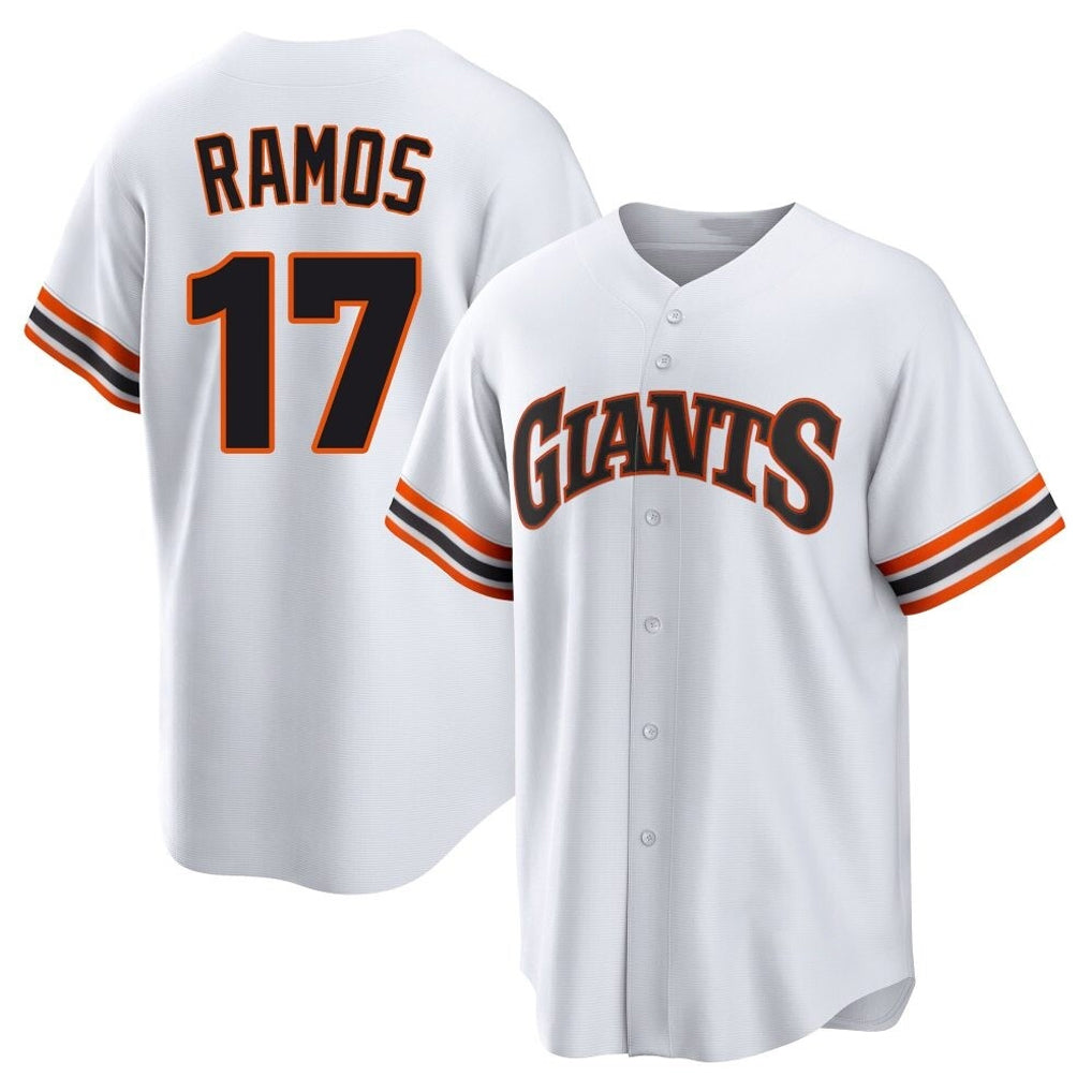 MATTH SF.Giants #17 Heliot Ramos Player White Home Game Stitched Jerseys