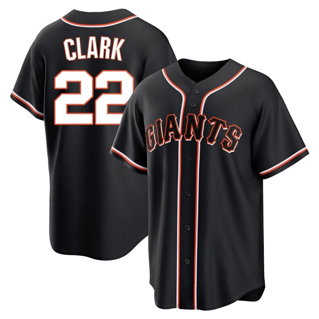 MATTH SF.Giants #22 Will Clark Player Black Fashion Out Home Limited Stitched Jerseys