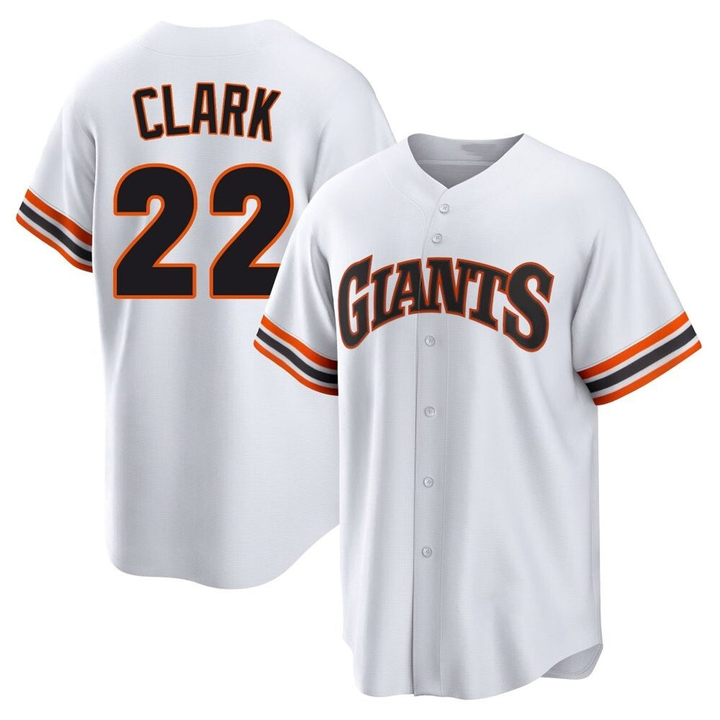 MATTH SF.Giants #22 Will Clark Player White Home Game Stitched Jerseys