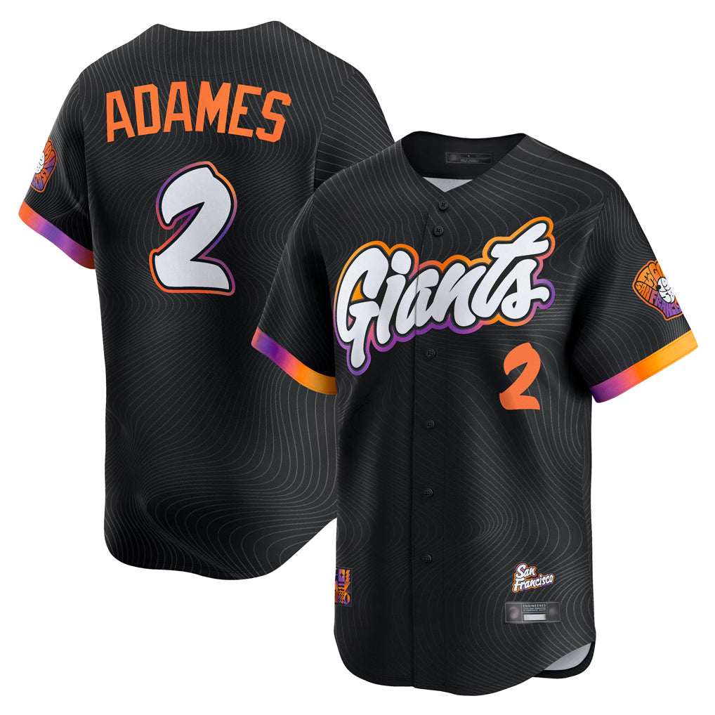 MATTH SF.Giants #2 Willy Adames Player Black 2025 City Connect Home Limited Stitched Jerseys