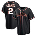 MATTH SF.Giants #2 Willy Adames Player Black Fashion Out Home Limited Stitched Jerseys